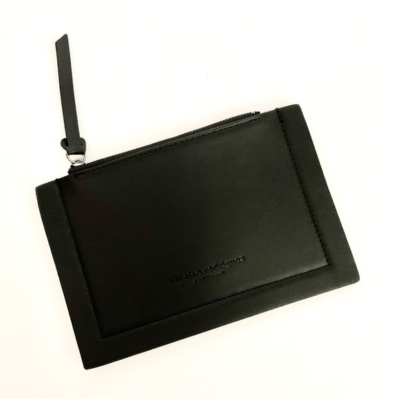 Narciso Rodriguez Parfums Black Faux Leather Flat Cosmetic Pouch Wallet - Picture 3 of 8